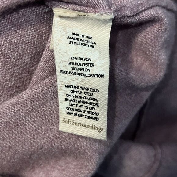 SOFT SURROUNDINGS Dusty Mauve Super Soft Hooded Sweater-XS - Picture 8 of 8